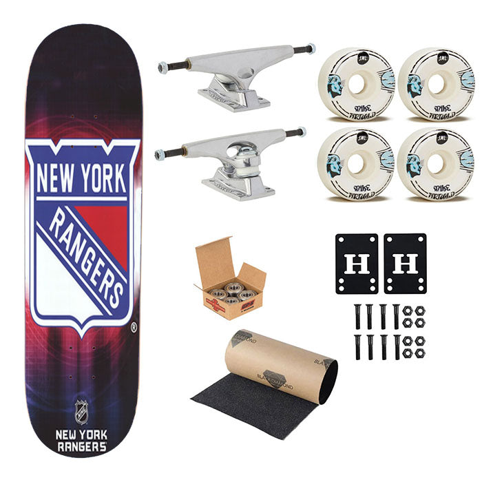 New York Rangers Nhl Sport Skateboard Complete Board 8.0" X 31.75"