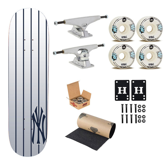 New York Yankees Pattern Skateboard Complete Board 8.0" X 31.75"
