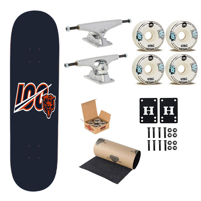 Nfl 100Th Chicago Bears Wallpapers Skateboard Complete Board 8.0" X 31.75"