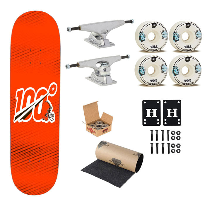 Nfl 100Th Cleveland Browns Wallpapers Skateboard Complete Board 8.0" X 31.75"