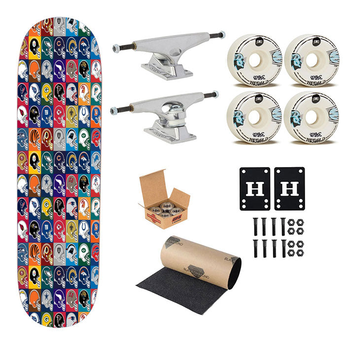 Nfl Helmet Logos Collection Skateboard Complete Board 8.0" X 31.75"