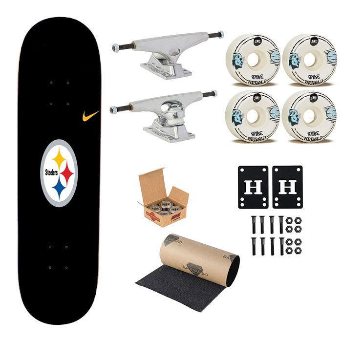 Nfl Pittsburgh Steelers Black Wallpapers Skateboard Complete Board 8.0" X 31.75"