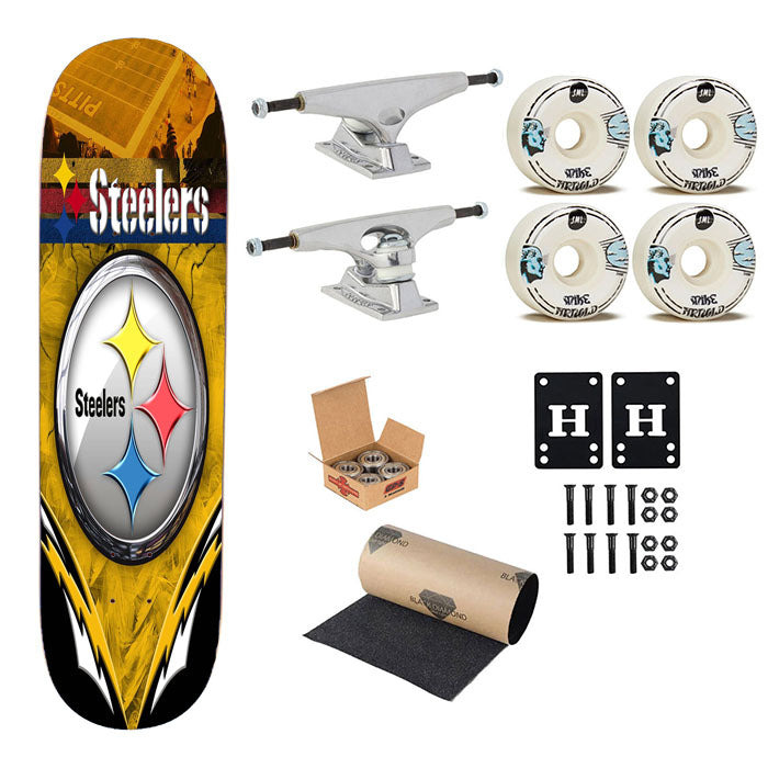 Nfl Pittsburgh Steelers Multicolor Art Images Skateboard Complete Board 8.0" X 31.75"
