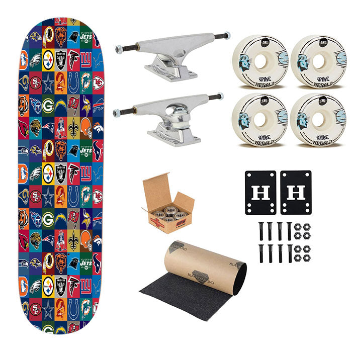 Nfl Teams Logo Collage Collection Skateboard Complete Board 8.0" X 31.75"