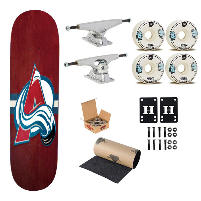 Nhl Colorado Avalanche Sport Logo Skateboard Complete Board 8.0" X 31.75"