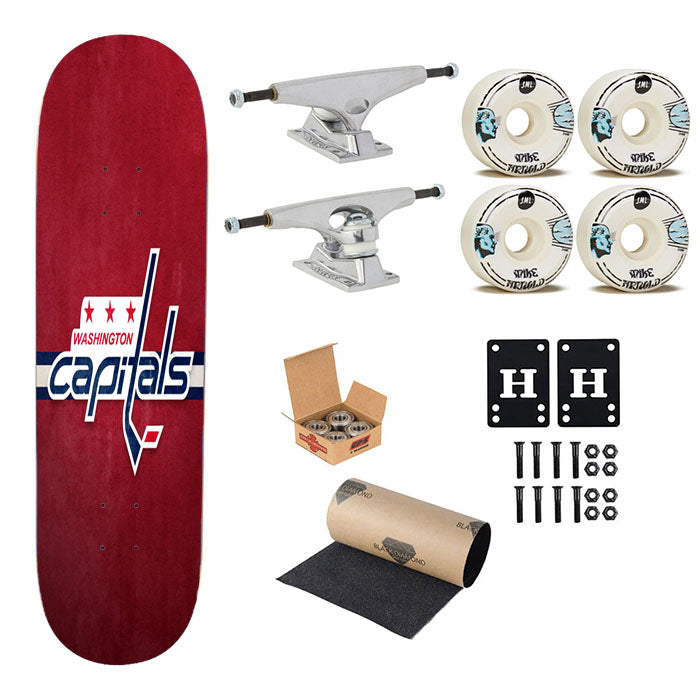 Nhl Washington Capitals Sport Logo 2 Skateboard Complete Board 8.0" X 31.75"