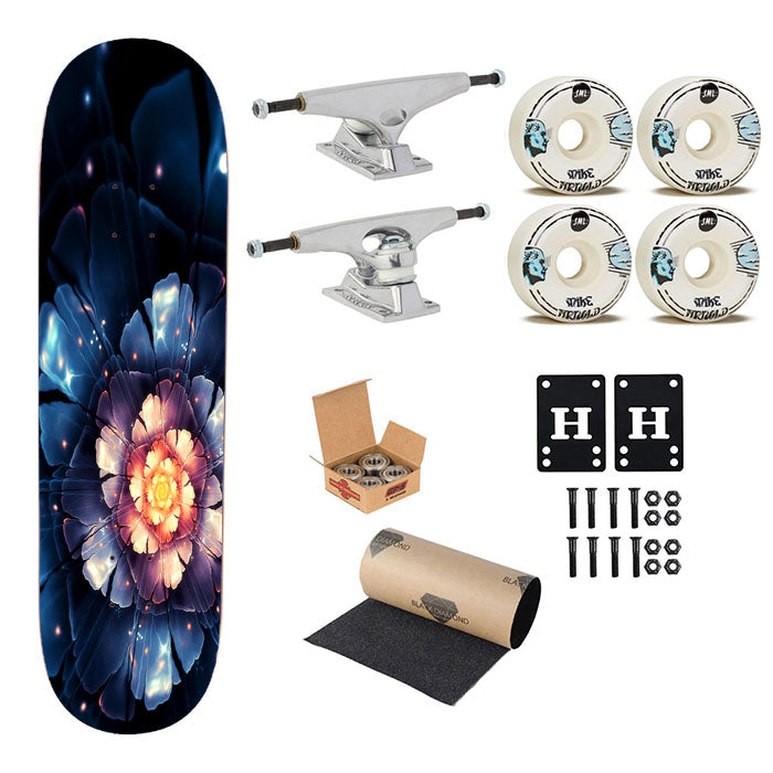 Night Flower Skateboard Complete Board 8.0" X 31.75"
