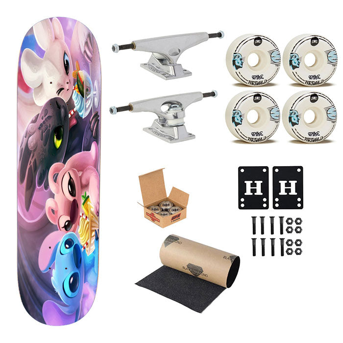 Night Fury Light Fury Stitch Angel Cute Lovely Skateboard Complete Board 8.0" X 31.75"