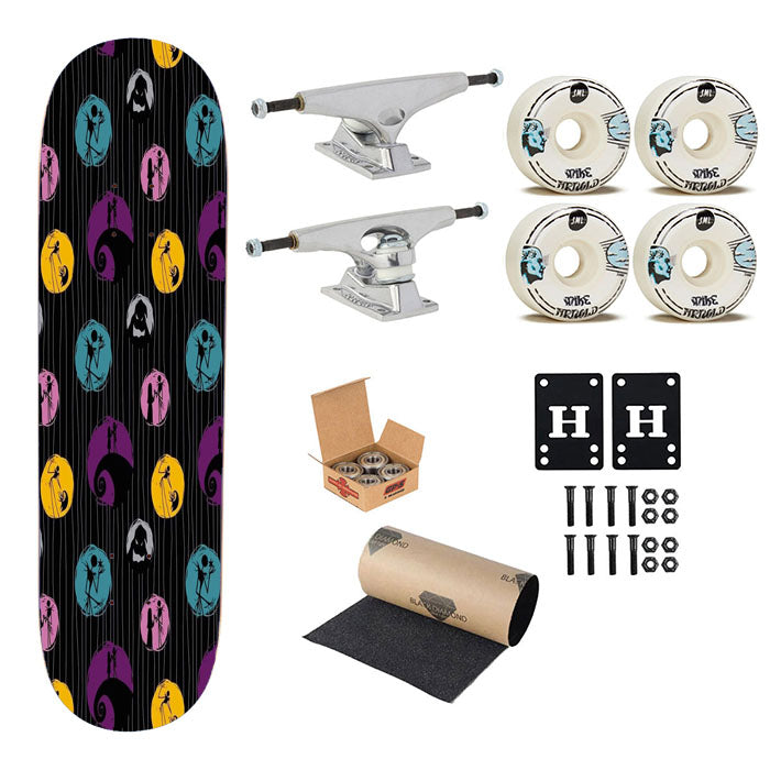 Nightmare Before Christmas Halloween Wallpaper Skateboard Complete Board 8.0" X 31.75"
