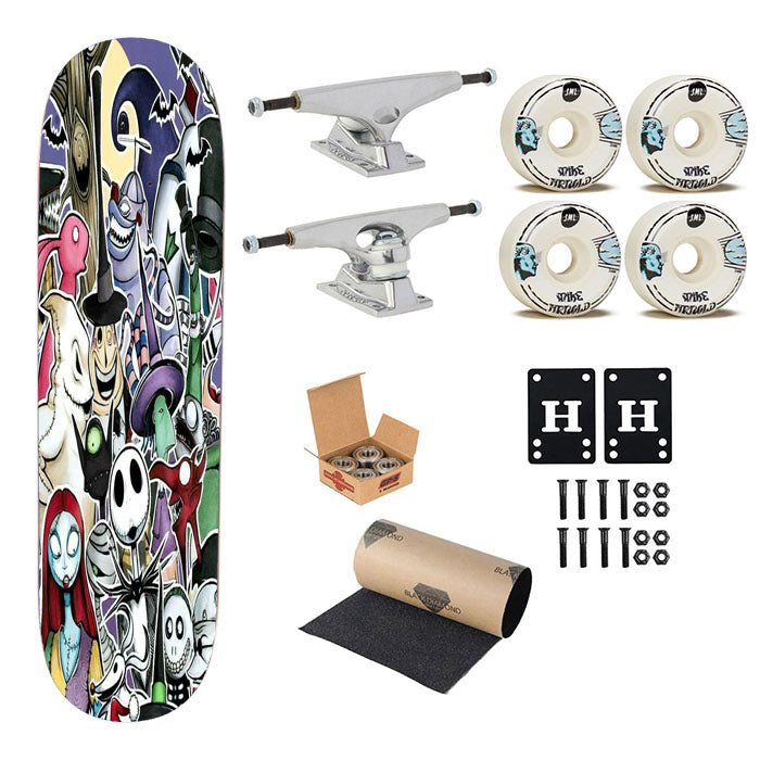 Nightmare Before Christmas Tim Burton All Characters Skateboard Complete Board 8.0" X 31.75"