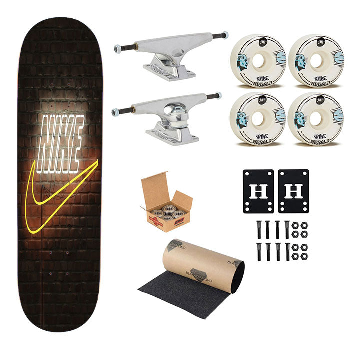 Nike 3D Art Nike 3D Art Neon Skateboard Complete Board 8.0" X 31.75"
