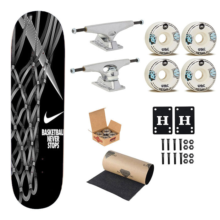 Nike Basketball Never Stops Art Skateboard Complete Board 8.0" X 31.75"