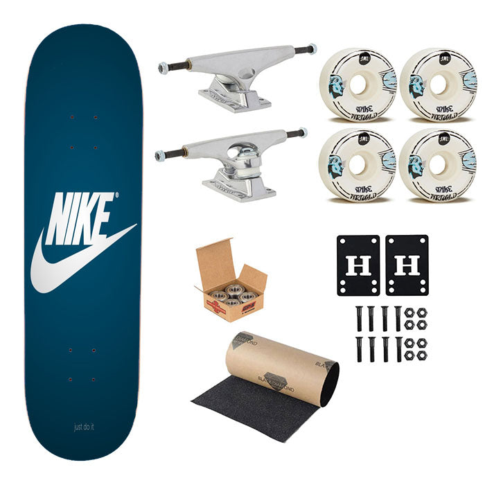Nike Blue Skateboard Complete Board 8.0" X 31.75"