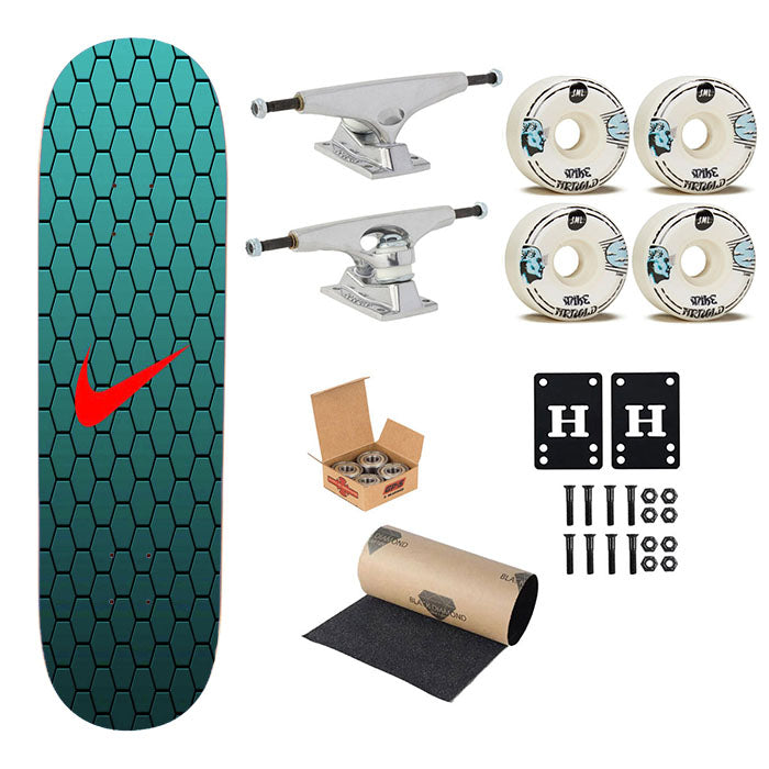 Nike Carbon Blue Skateboard Complete Board 8.0" X 31.75"