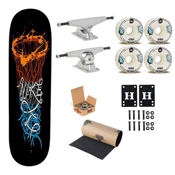 Nike Doodle Art Wight Skateboard Complete Board 8.0" X 31.75"