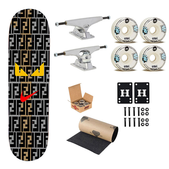Nike Fendi Roma Eyes Skateboard Complete Board 8.0" X 31.75"