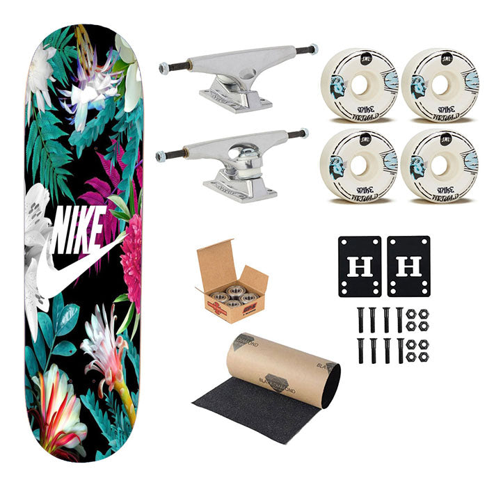 Nike Flower Skateboard Complete Board 8.0" X 31.75"