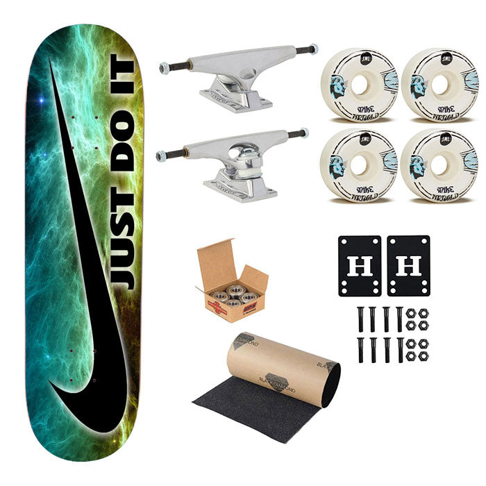 Nike Just Do It Galaxy Nebula Skateboard Complete Board 8.0" X 31.75"