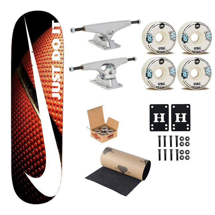 Nike Just Do It Glitter Basket Ball Skateboard Complete Board 8.0" X 31.75"