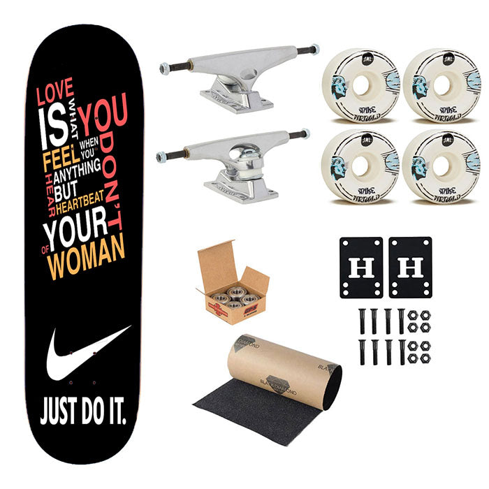 Nike Just Do It Love Quote Skateboard Complete Board 8.0" X 31.75"