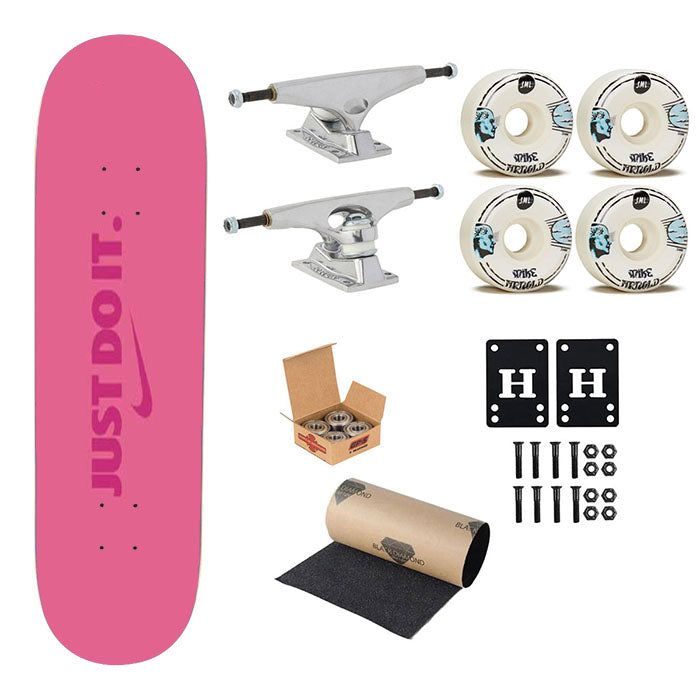 Nike Just Do It Pinks Skateboard Complete Board 8.0" X 31.75"
