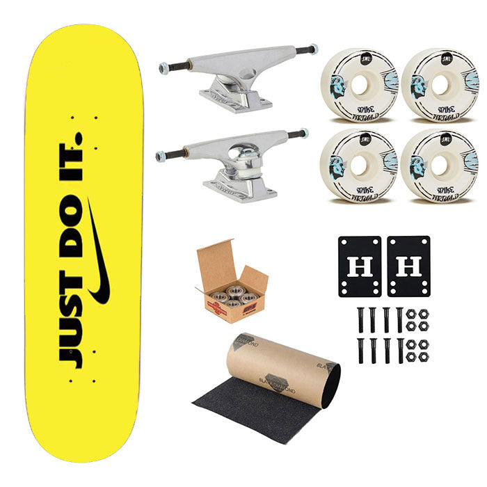Nike Just Do It Yellow Skateboard Complete Board 8.0" X 31.75"