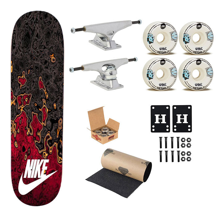Nike Logo Blazing Skateboard Complete Board 8.0" X 31.75"