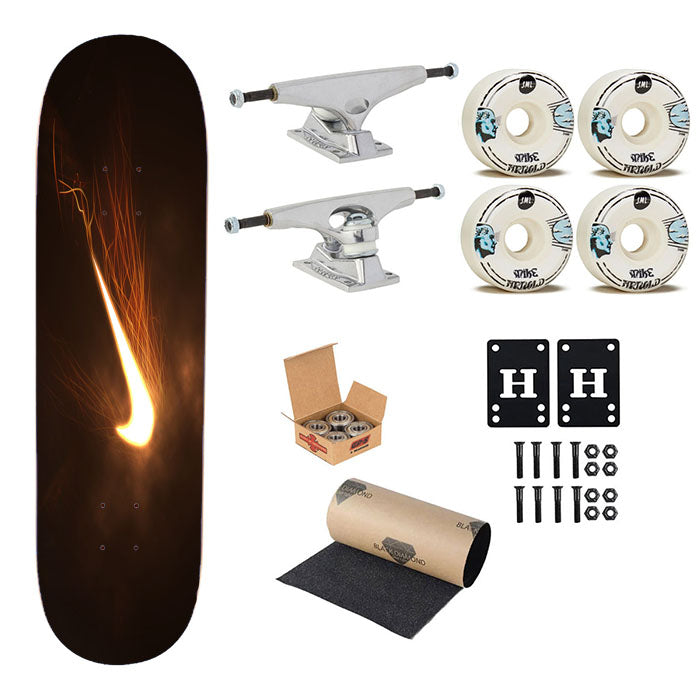 Nike Logo Fire Mode Skateboard Complete Board 8.0" X 31.75"
