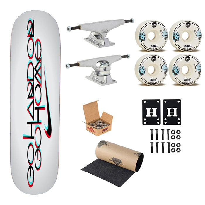 Nike Logo Go Hard Or Go Home Quote Skateboard Complete Board 8.0" X 31.75"