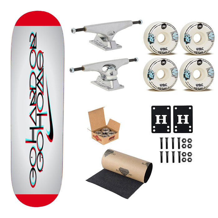 Nike Logo Quote Go Hard Or Go Home Skateboard Complete Board 8.0" X 31.75"
