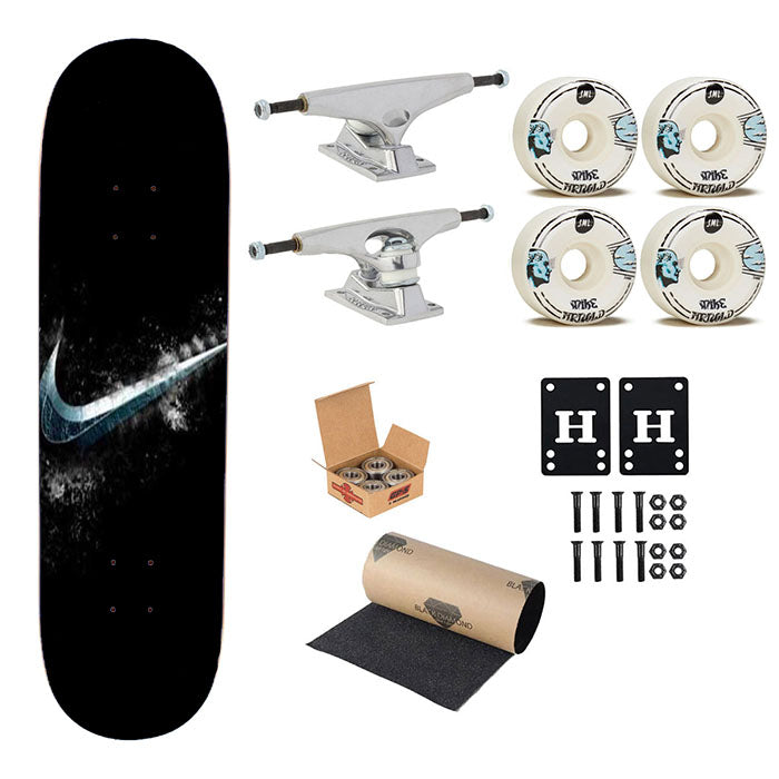 Nike Logo Stone Skateboard Complete Board 8.0" X 31.75"