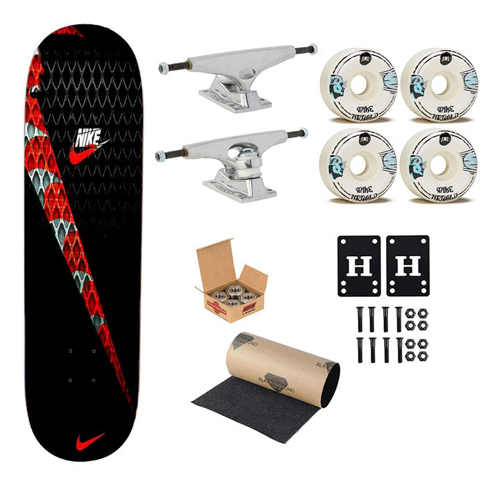 Nike Logo Upside Down Skateboard Complete Board 8.0" X 31.75"