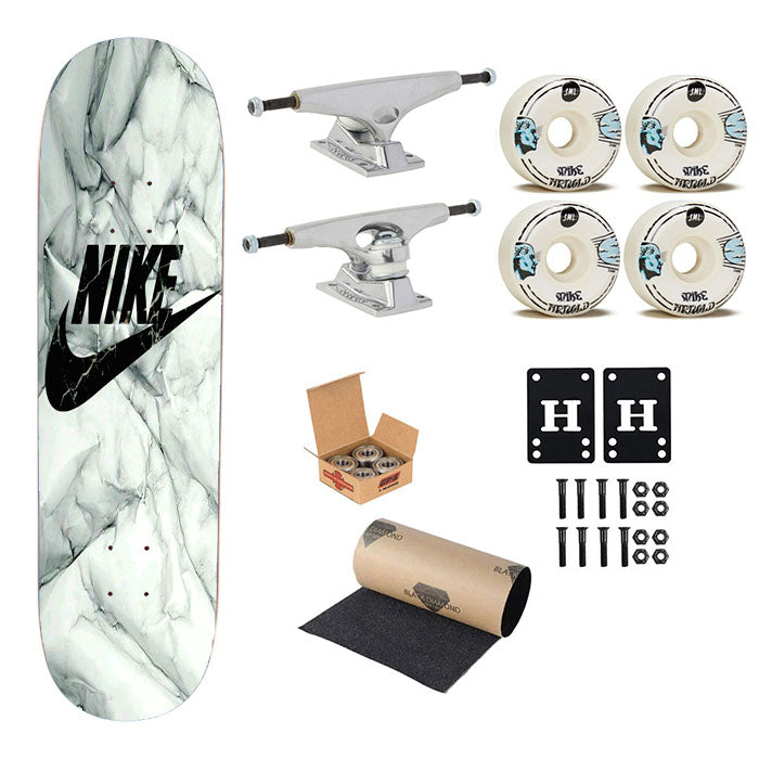 Nike Marble Skateboard Complete Board 8.0" X 31.75"