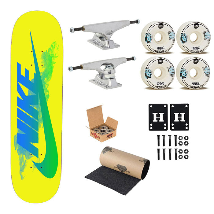 Nike Neon Skateboard Complete Board 8.0" X 31.75"