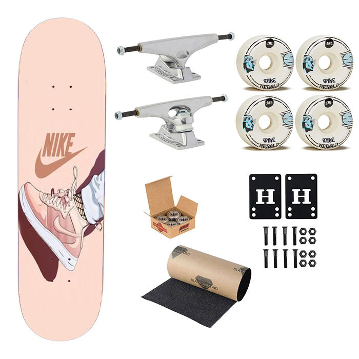 Nike Peach Shoes Skateboard Complete Board 8.0" X 31.75"