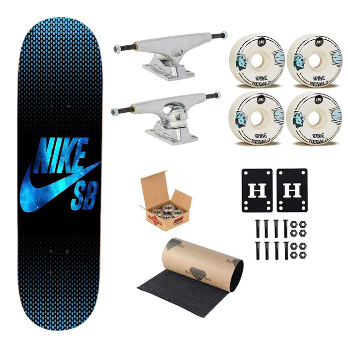 Nike Sb Shoes Blue Logo Skateboard Complete Board 8.0" X 31.75"