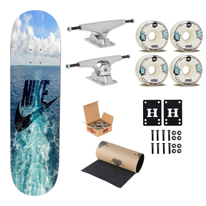 Nike Sea Photos Skateboard Complete Board 8.0" X 31.75"