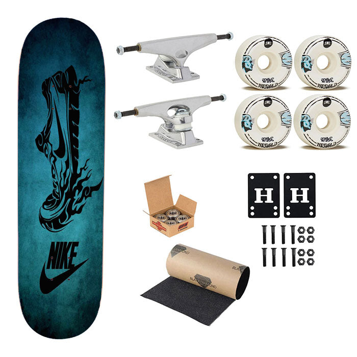 Nike Shoes Art Skateboard Complete Board 8.0" X 31.75"