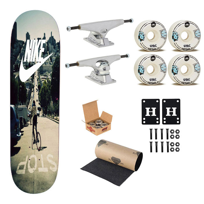 Nike Stop And The City Skateboard Complete Board 8.0" X 31.75"