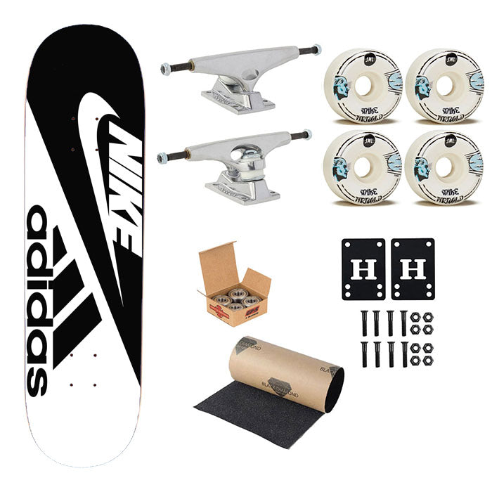 Nike Vs Adidas Skateboard Complete Board 8.0" X 31.75"