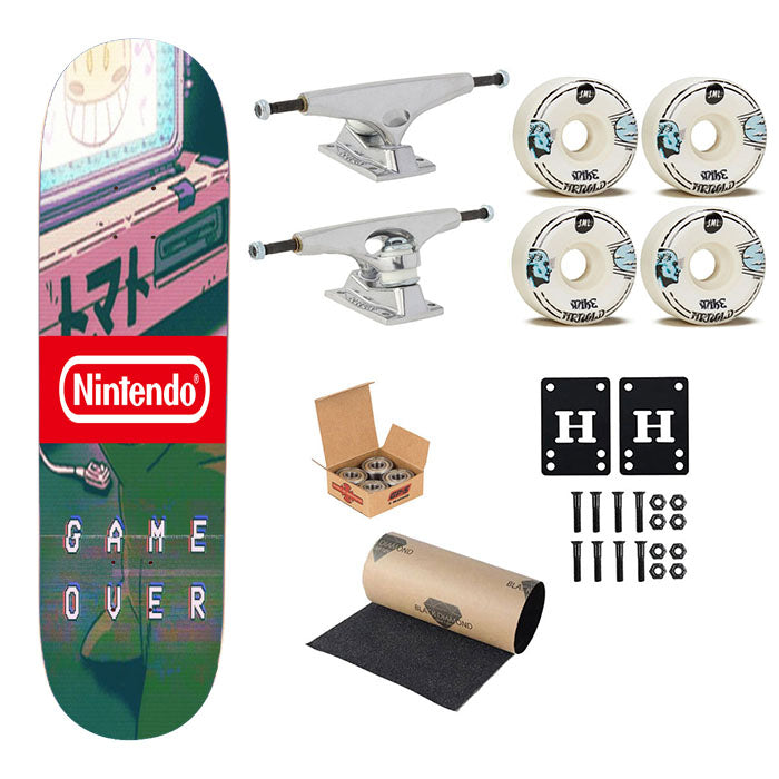 Nintendo Game Over Skateboard Complete Board 8.0" X 31.75"