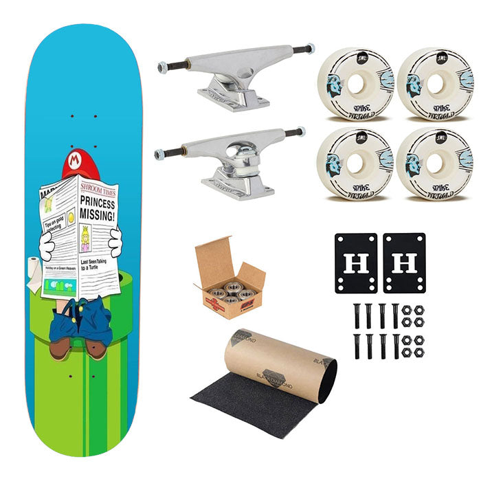 Nintendo Mario Skateboard Complete Board 8.0" X 31.75"