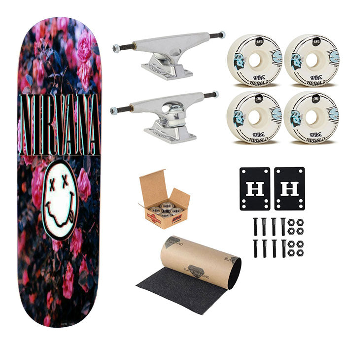 Nirvana Flowers Skateboard Complete Board 8.0" X 31.75"
