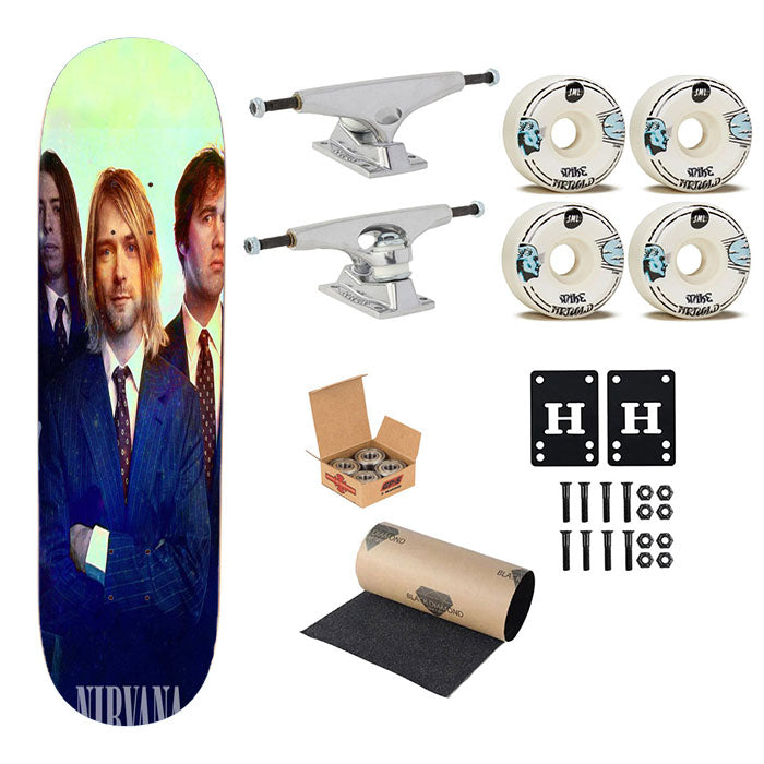 Nirvana Kurt Cobain And Personils Skateboard Complete Board 8.0" X 31.75"