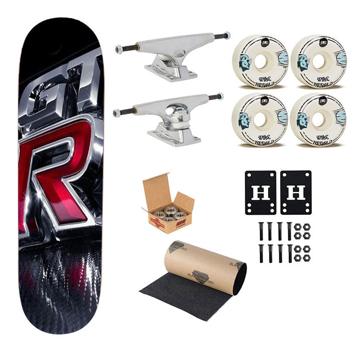 Nissan Gt R Logo Skateboard Complete Board 8.0" X 31.75"