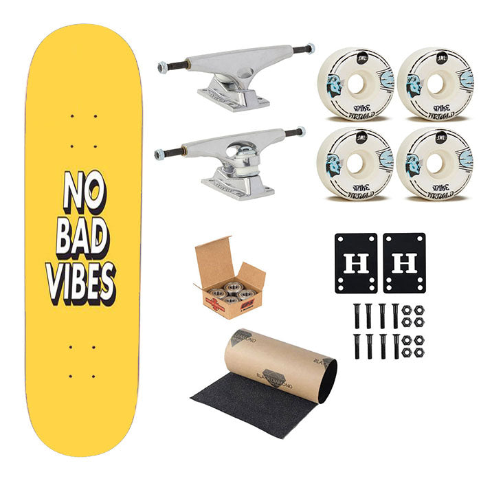No Bad Vibes Skateboard Complete Board 8.0" X 31.75"