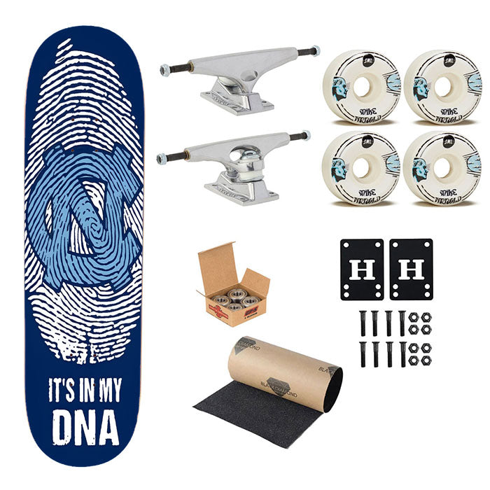 North Carolina Tar Heels It S In My Dna Skateboard Complete Board 8.0" X 31.75"