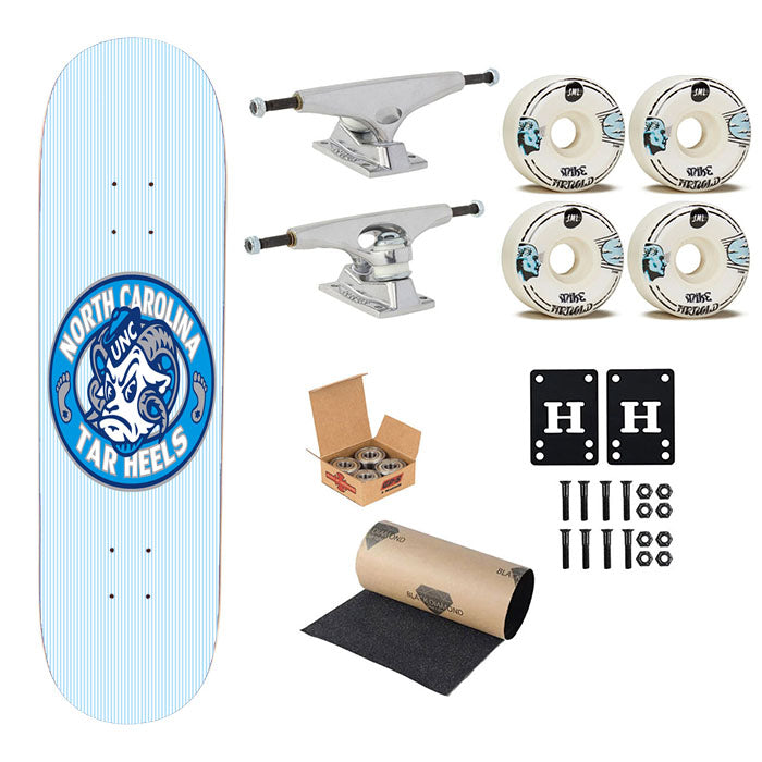 North Carolina Unc Tar Heels Skateboard Complete Board 8.0" X 31.75"