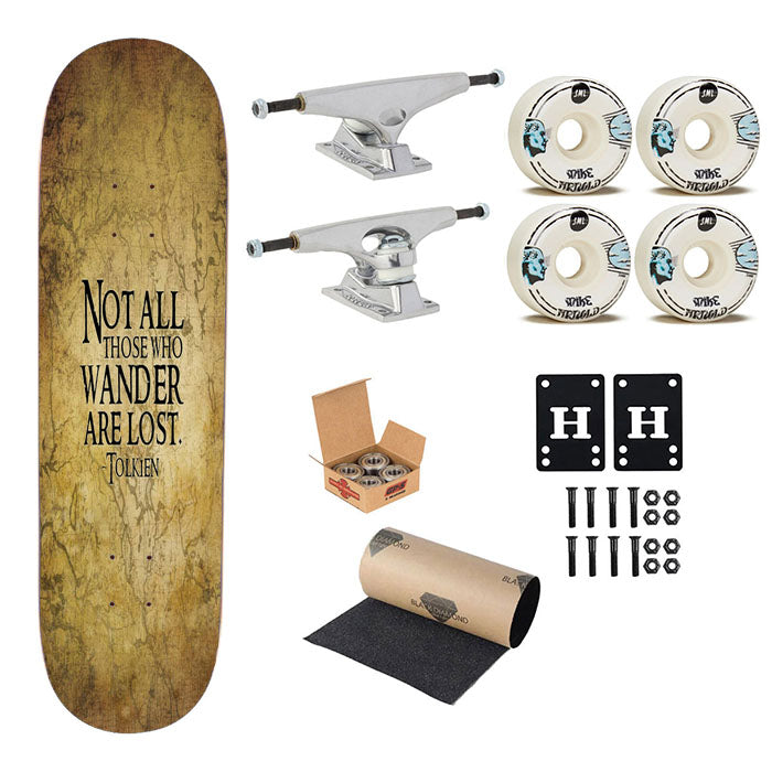 Not All Those Who Wander Are Lost Tolkien Skateboard Complete Board 8.0" X 31.75"