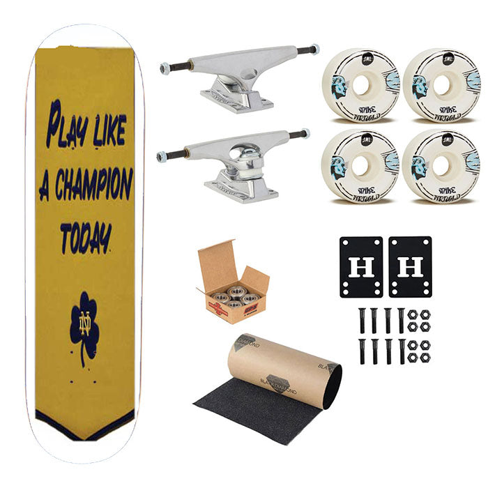 Notre Dame Championship Banner Skateboard Complete Board 8.0" X 31.75"